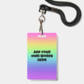Aangepaste Rainbooggradiënt-hanging Badge (Achterkant met koord)