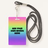 Aangepaste Rainbooggradiënt-hanging Badge (Achterkant met draagriem)