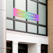 Aangepaste Rainbow Rummage Sale Banner (Buitenkant Gebouw)