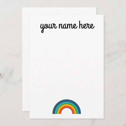 Aangepaste Rainbow Stationery Notecards Bedankkaart (Voorkant / Achterkant)