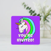 Aangepaste Rainbow Unicorn Kaart (Staand voorkant)