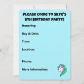 Aangepaste Rainbow Unicorn Kaart (Achterkant)