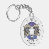 Aangepaste Ram & Leeuw Acryl Sleutelhanger (Voorkant Links)