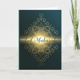 Aangepaste Ramadan Kareem- en Eid Mubarak-groet Kaart