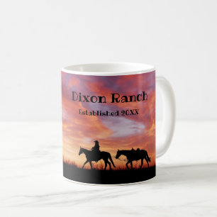 Aangepaste Ranch Cowboy Horse Westerne Sky Coffee  Koffiemok