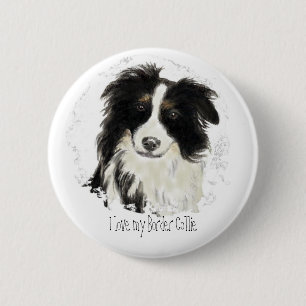 Aangepaste rand-collie - Collectie voor honden Ronde Button 5,7 Cm