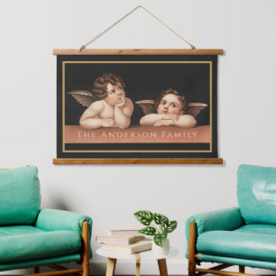 Aangepaste Raphael Cherub Vintage Renaissance Kuns Hangend Wandkleed