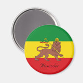 Aangepaste Rastafaire vlag van Ethiopië Lion Judah Magneet (Voorkant / Achterkant)