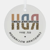 Aangepaste RDH-geregistreerde tandheelkundige cade Glas Ornament (Achterkant)