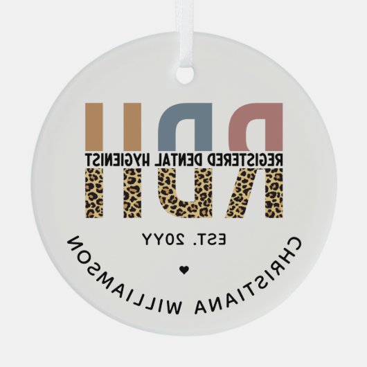 Aangepaste RDH-geregistreerde tandheelkundige cade Glas Ornament (Achterkant)