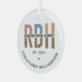 Aangepaste RDH-geregistreerde tandheelkundige cade Glas Ornament (Voorkant links)