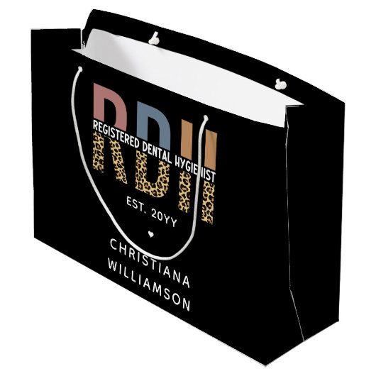 Aangepaste RDH-geregistreerde tandheelkundige cade Groot Cadeauzakje (Achterkant Gekanteld)