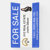 Aangepaste Realtor Foto Vastgoed Bedrijf Logo Spandoek (Verticaal)