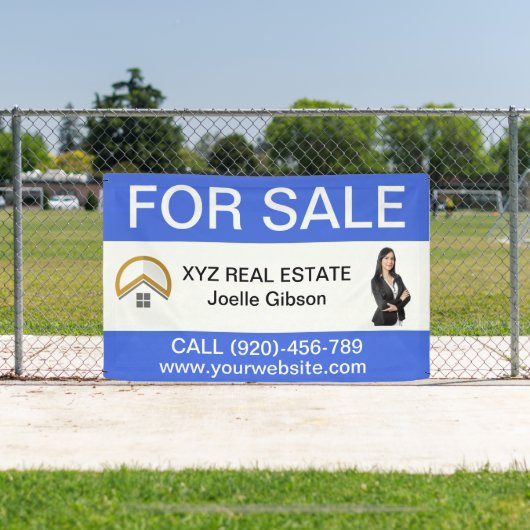 Aangepaste Realtor Foto Vastgoed Bedrijf Logo Spandoek (Insitu)