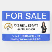 Aangepaste Realtor Foto Vastgoed Bedrijf Logo Spandoek (Horizontaal)