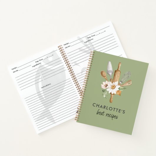 Aangepaste Recept Sjablonen Notitieboek (Binnen)