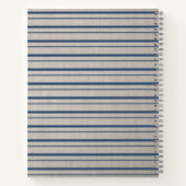 Aangepaste recept voor beige linnen blauwe strepen notitieboek (Achterkant)