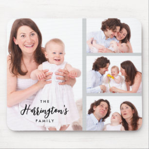 Aangepaste rechthoekige fotolijst met 4 familiefot muismat