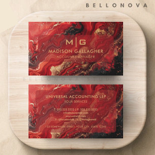 Aangepaste Red Black Gold Space Cosmos Professiona Visitekaartje