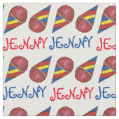 Aangepaste Red Blue Snocone Snow Cone Fabric Stof (Close Up)