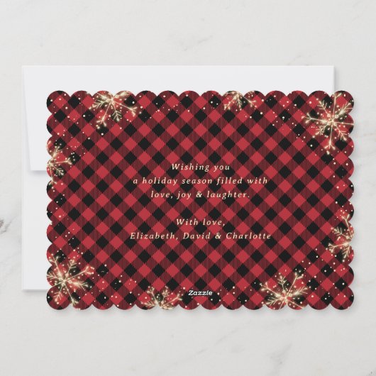 Aangepaste Red Buffalo Pset Gold-kerstkaarten Feestdagenkaart (Achterkant)
