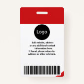 aangepaste Red company werknemer Foto, Logo, stree Badge (Achterkant)