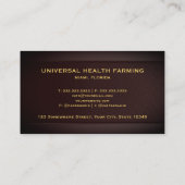 Aangepaste Red Maroon Gold Agriculture Professiona Visitekaartje (Achterkant)