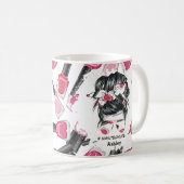 Aangepaste Red Pink Nail Tech Life Mok (Voorkant rechts)