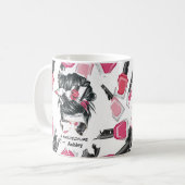 Aangepaste Red Pink Nail Tech Life Mok (Voorkant links)