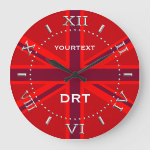 Aangepaste Red Union Jack British Flag Dial Grote Klok