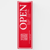 Aangepaste Red White Business Logo Open Uren Spandoek (Verticaal)