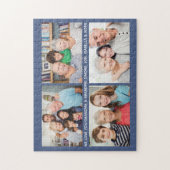 Aangepaste reeks 4 Fotocollage Aangepaste tekst en Legpuzzel (Verticaal)