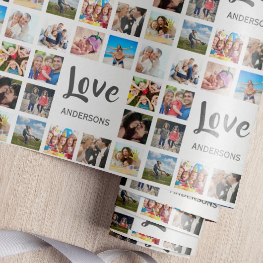 Aangepaste reeks foto's Collage Persoonlijk Wit Cadeaupapier
