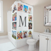 Aangepaste reeks foto's Collage Persoonlijk Wit Douchegordijn (In situ)