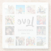 Aangepaste reeks foto's Collage Persoonlijk Wit Glazen Onderzetter (Achterkant)