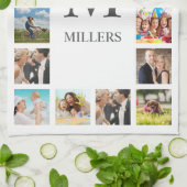 Aangepaste reeks foto's Collage Persoonlijk Wit Theedoek (Gevouwen)