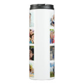 Aangepaste reeks foto's Collage Persoonlijk Wit Thermosbeker (Achterkant)
