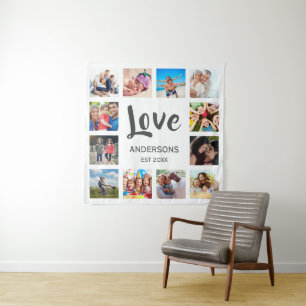 Aangepaste reeks foto's Collage Persoonlijk Wit Wandkleed