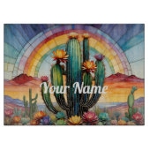 Aangepaste regenboog cactus snijplank (Voorkant)