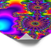 Aangepaste regenboog fractal burst poster (Hoek)