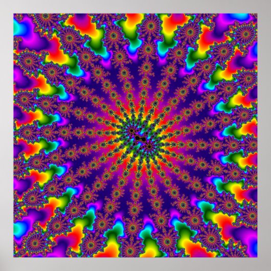 Aangepaste regenboog fractal burst poster (Voorkant)