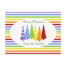 Aangepaste regenboog kerstbomen streep vakantieber