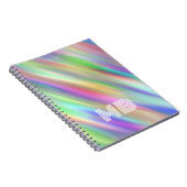 Aangepaste regenboog kleuren gestreepte stropdas k notitieboek (Rechterzijde)