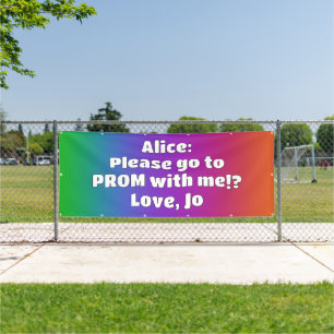 Aangepaste Regenboog Kleuren Prom Banner