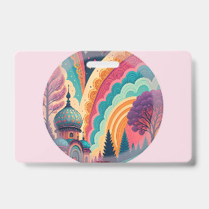 Aangepaste Regenboog Koepel Badge Roze