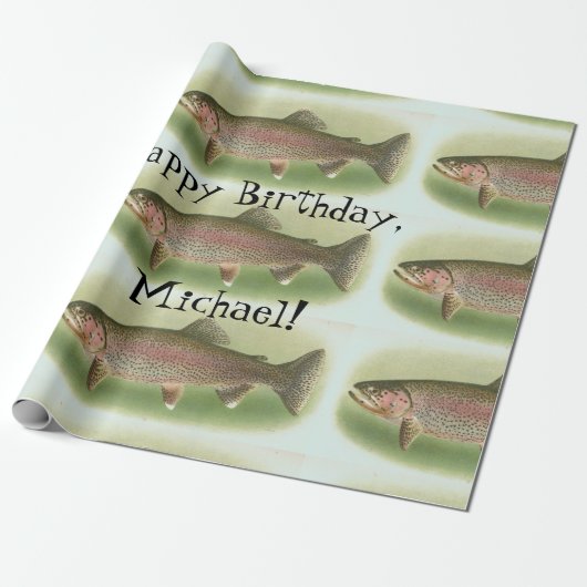 Aangepaste  regenboogforel cadeaupapier (Uitgerold)