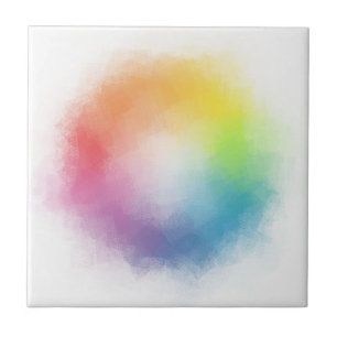 Aangepaste regenboogkleuren Abstracte elegante Sja Tegeltje