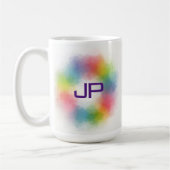 Aangepaste regenboogkleuren kleurig Abstract monog Koffiemok (Links)