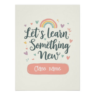Aangepaste regenboogquote poster voor het klasloka perfect poster