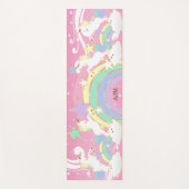 Aangepaste regenboogroze Unicorn Yogamat (Voorkant)